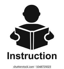  reading a book simple icon. Education symbol. Instruction manual icon – stock vector