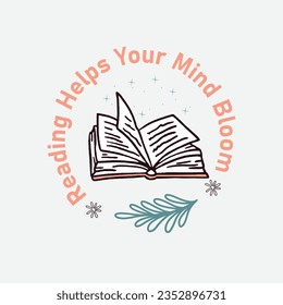 reading book T shirt design Illustration with vector