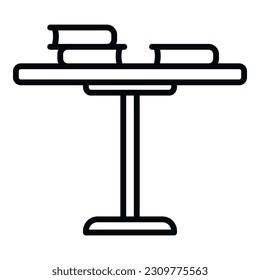 Reading book table icon outline vector. Office interior. Relax vip