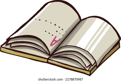 Reading book, textbook, notepad color illustration vector
