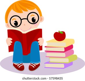 Reading Book - Vector