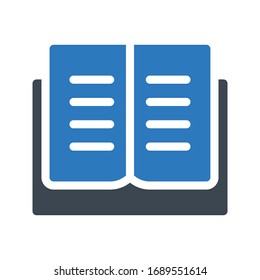 icono de color de glifo vectorial del libro de lectura 