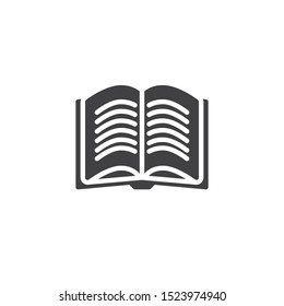 Reading book vector icon. e learning filled flat sign for mobile concept and web design. Open book pages glyph icon. Symbol, logo illustration. Vector graphics