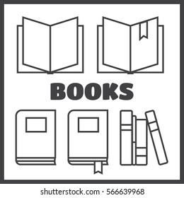 Reading book vector icons set. Books sign vector