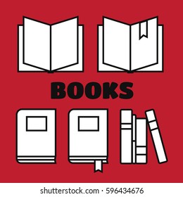 Reading book vector icons set. Books sign vector