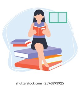 Reading Book Vector illustration which can easily modify or edit

