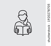 Reading Book Vector Line Icon