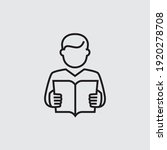 Reading Book Vector Line Icon