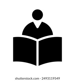 Icono de línea de Vector de libro de lectura