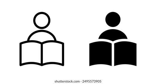 Libro de lectura Línea de Vector Conjunto de iconos color editable