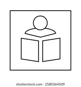 Reading Book Vector Line Icon
