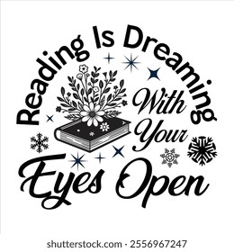 Reading books design bundle, Typography t shirt designs