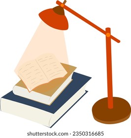 Bücher mit Schreibtischlampe lesen 