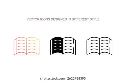 Reading Books icon design with white background stock illustration