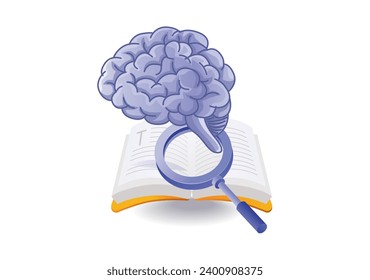 Reading books increases information flat isometric illustration