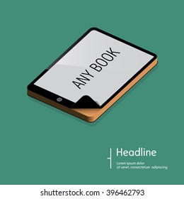 Reading books on PC tablet. Backgorund.