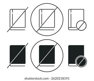 Reading books prohibited. Illustration vector