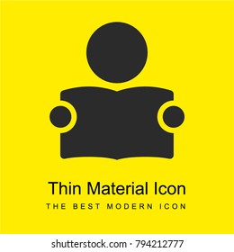 Reading bright yellow material minimal icon or logo design