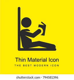 Reading bright yellow material minimal icon or logo design