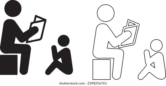 Reading to Child Icon on vectors and symbols 