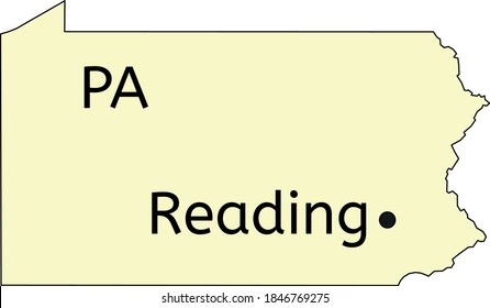 Reading city location on Pennsylvania map