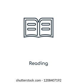 Reading concept line icon. Linear Reading concept outline symbol design. This simple element illustration can be used for web and mobile UI/UX.