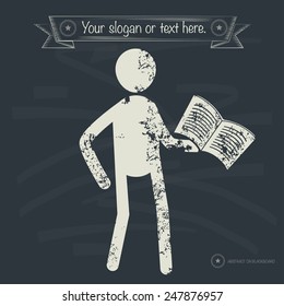 Reading concept,human resource design on old background,grunge vector