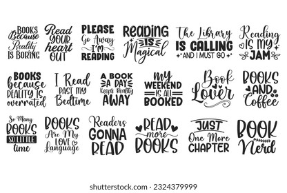 Reading cut files Bundle, Reading Quotes, Reading SVG cut files, Hand drawn lettering phrase, EPS files, SVG bundle, Saying about Reading,