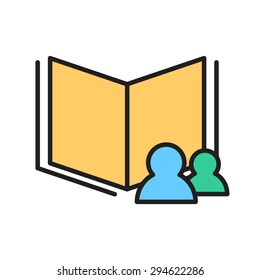 reading the data (the information document, file) color icon