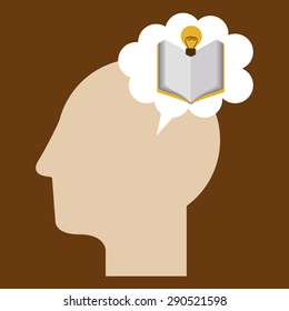 Reading design over brown background, vector illustration