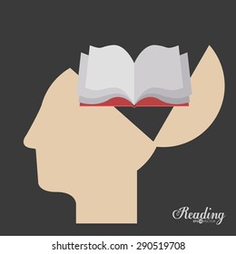 Reading design over grey background, vector illustration