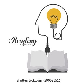 Reading design over white background, vector illustration