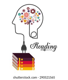 Reading design over white background, vector illustration