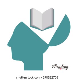 Reading design over white background, vector illustration
