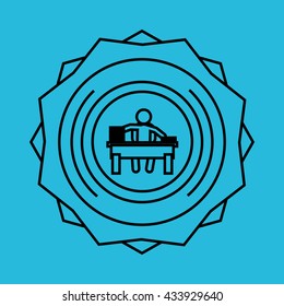 reading design. seal stamp icon. Isolated image