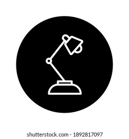 Leer el icono de vectores planos de línea de lámpara de escritorio para aplicaciones móviles, botones y diseño de sitio web.