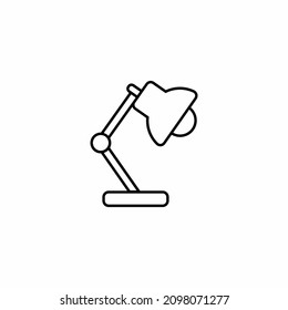 Reading desk lamp line flat vector icon for mobile application, button and website design.