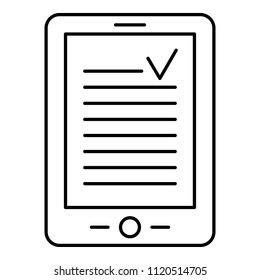 Reading device icon. Outline illustration of reading device vector icon for web design isolated on white background