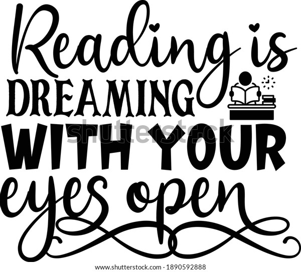 Reading Dreaming Your Eyes Open Book Stock Vector (Royalty Free) 1890592888