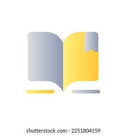 Reading e book flat gradient two-color ui icon. Digital library. Ebook reader. Educational platform. Simple filled pictogram. GUI, UX design for mobile application. Vector isolated RGB illustration