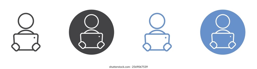 Reading Ebook icon vector symbol outline sign
