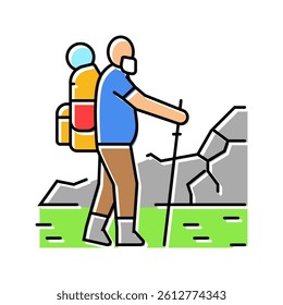 reading elderly leisure color icon vector. reading elderly leisure sign. isolated symbol illustration