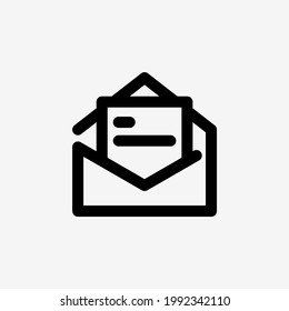 Leyendo icono de correo electrónico, es genial para la interfaz de usuario UX, tarjeta de visita, folletos, panfletos, carteles u otras necesidades de diseño.