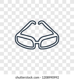 Reading eyeglasses concept vector linear icon isolated on transparent background, Reading eyeglasses concept transparency concept in outline style