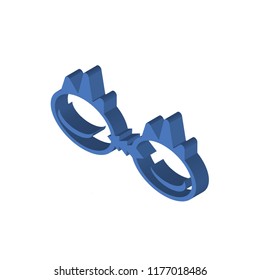 Reading eyeglasses isometric left top view 3D icon