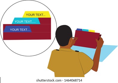 READING FILE FOLDERS VECTOR ILLUSTRATION GRAPHIC