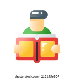 reading flat gradient style icon. vector illustration for graphic design, website, app. EPS 10