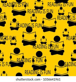 reading is fun seamless pattern