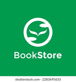 reading garden or bookstore illustration logo. vectors