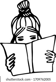 Leyendo a una chica con un libro